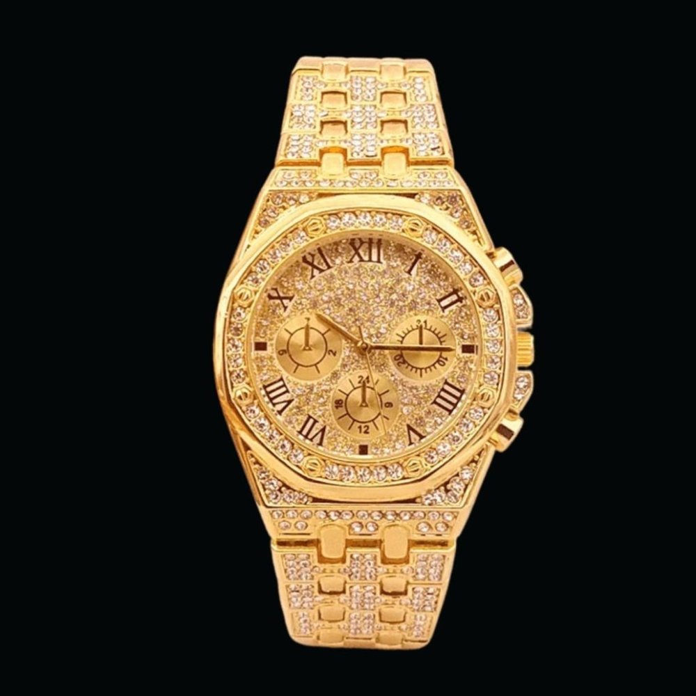 18K Gold Plated Luxury Design Iced Out Watch